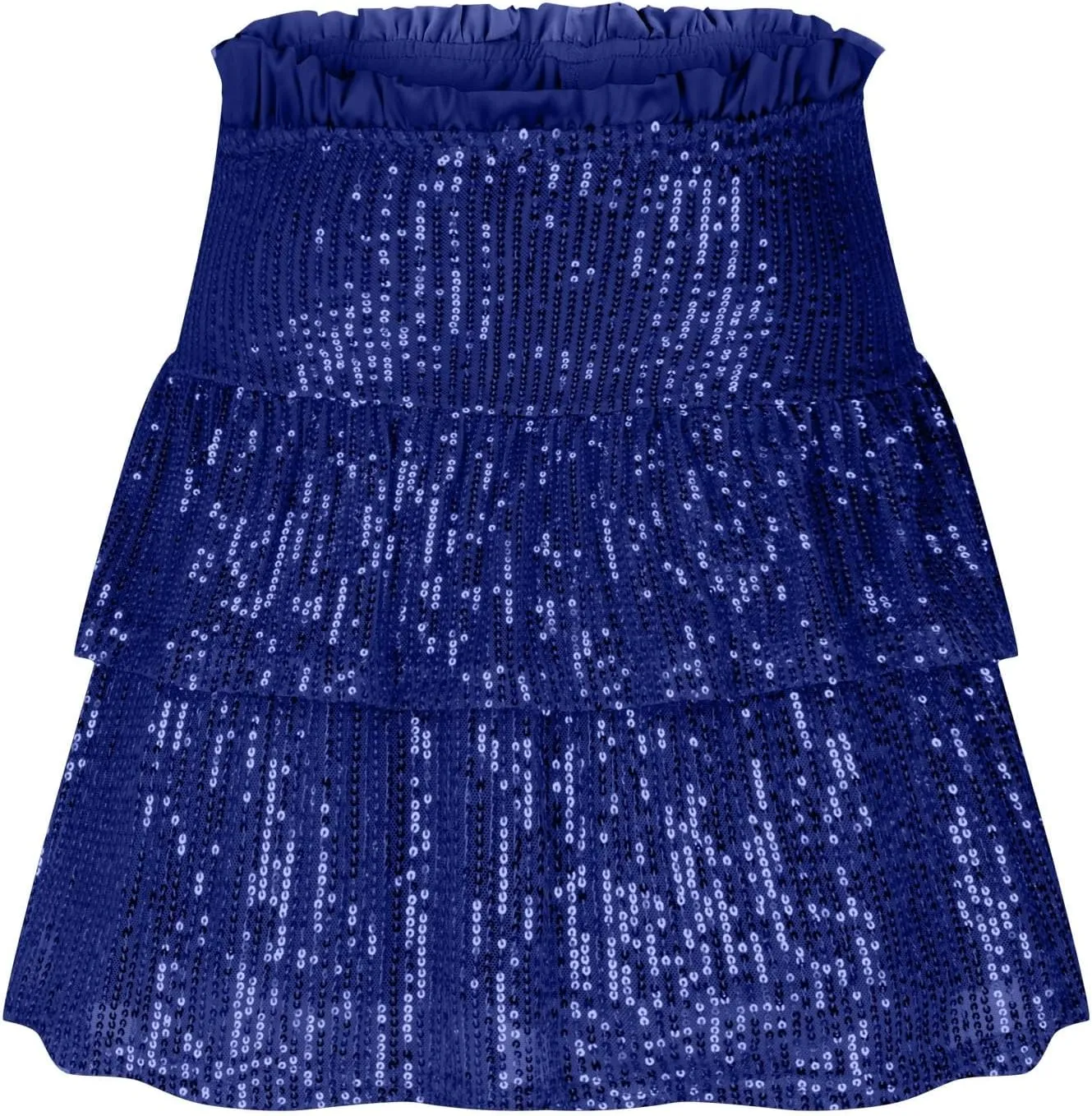 Women Sequin Skirt Sparkly Cute High Waist Ruffle Flowy Shiny Glitter Y2K Mini Short Skirts Night Out Club Party
