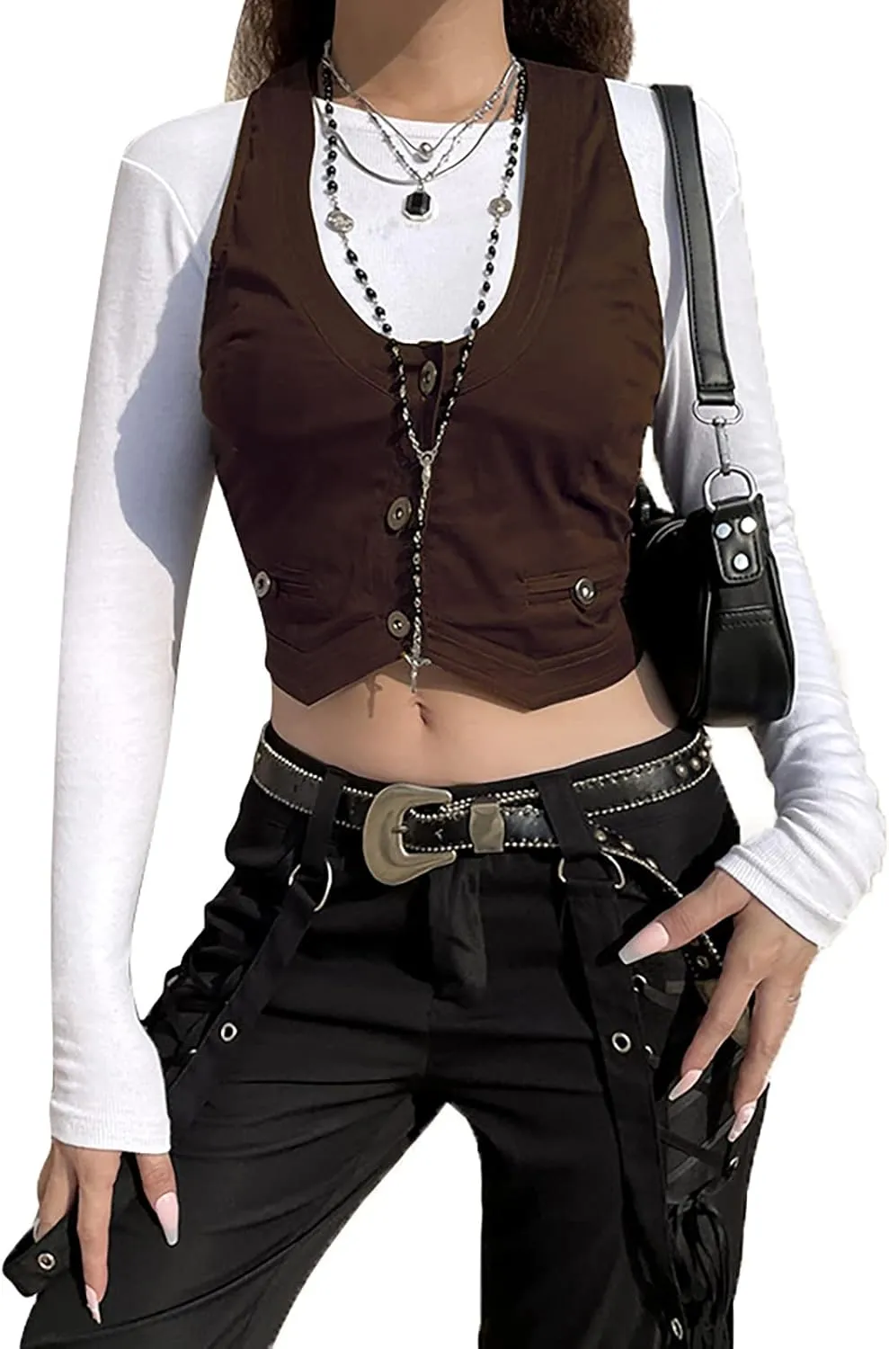 Women Sexy Slim Fit Vintage Button Sleeveless Suit V Neck Halter Jacket Tuxedo Vader Blazer