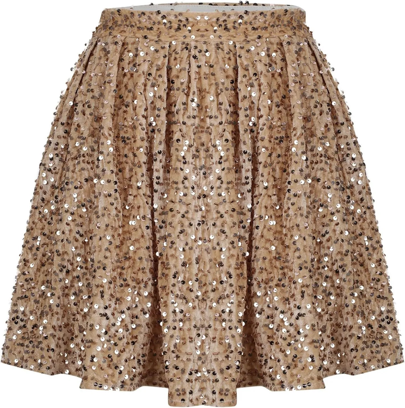 Women Sparkly Sequin Skirt High Waist Glitter Party Club Velvet Skirts Fuzzy Night Out Clubwear Stretch Rave Clothes