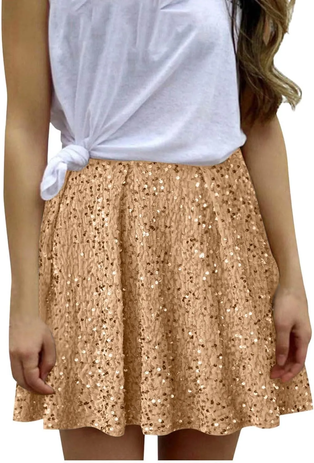 Women Sparkly Sequin Skirt High Waist Glitter Party Club Velvet Skirts Fuzzy Night Out Clubwear Stretch Rave Clothes