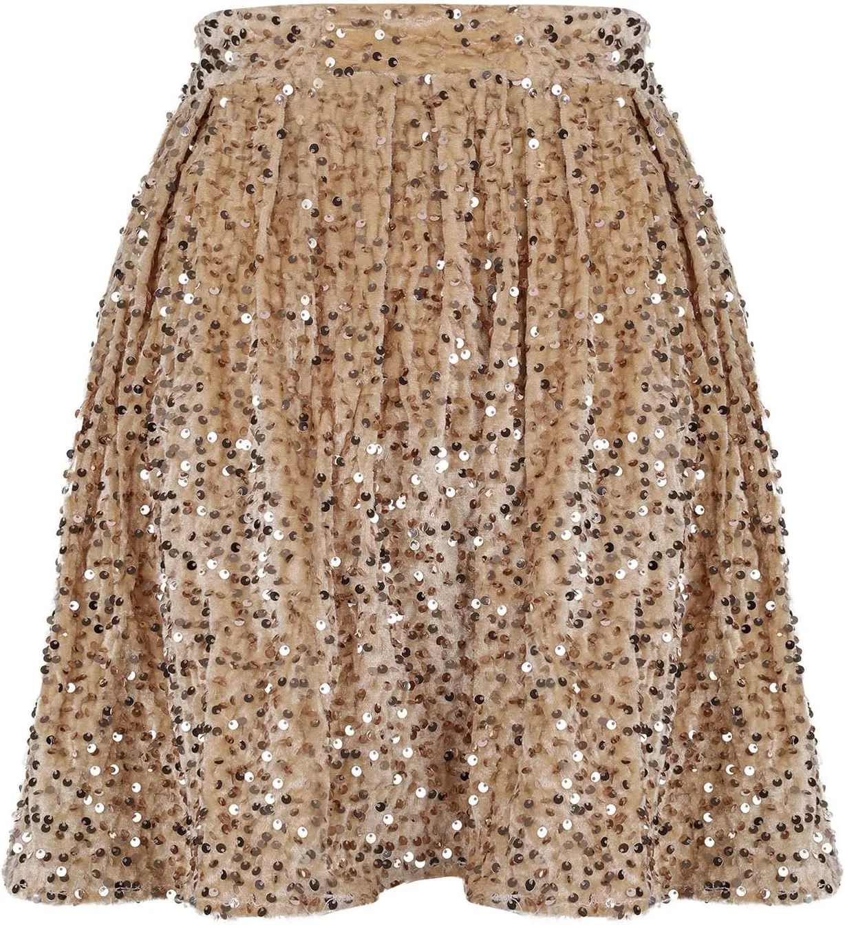 Women Sparkly Sequin Skirt High Waist Glitter Party Club Velvet Skirts Fuzzy Night Out Clubwear Stretch Rave Clothes