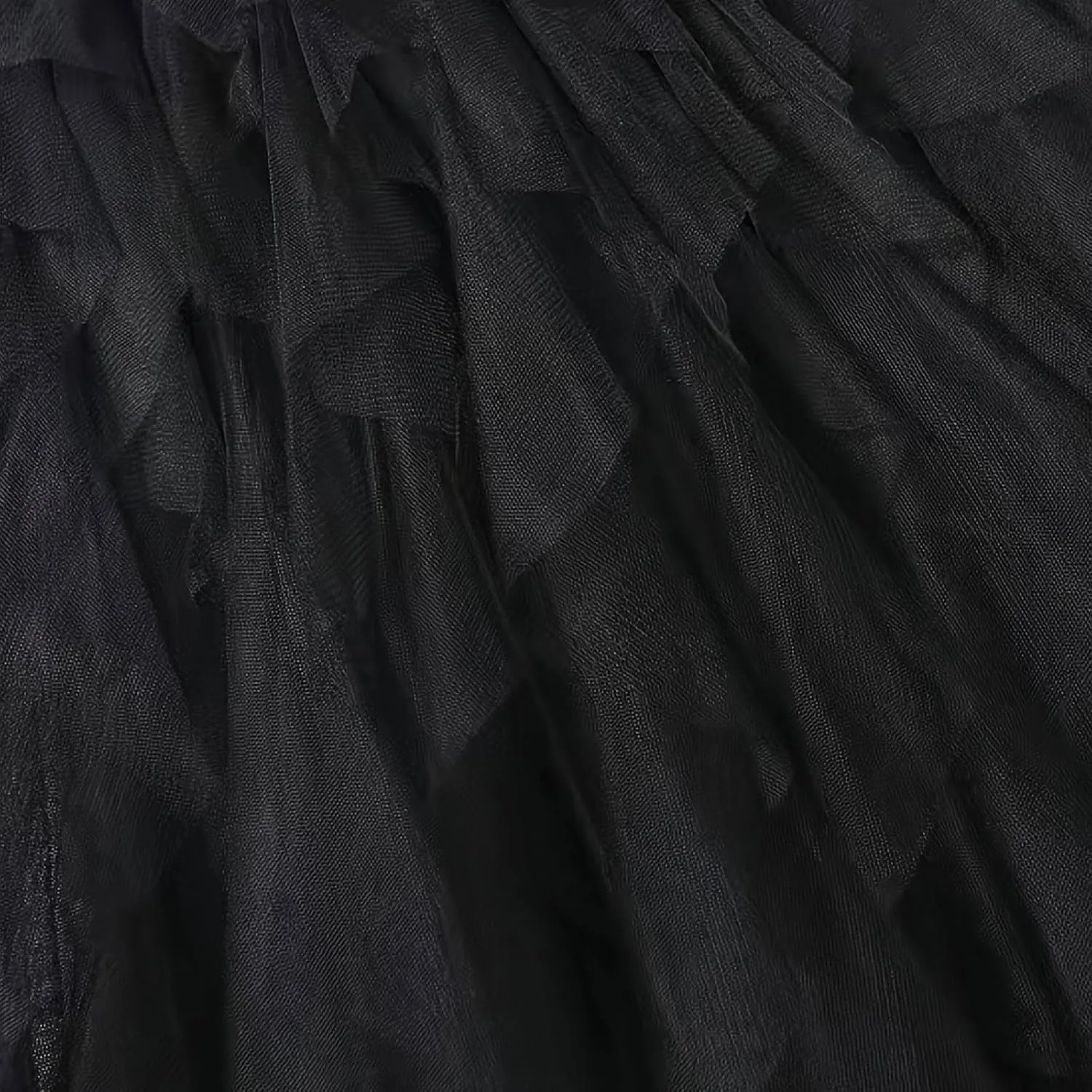 Women Tulle Midi Skirts High Waisted Fairy Party Skirt Puffy Ruffle Dress Asymmetrical Layered Hem Clothes