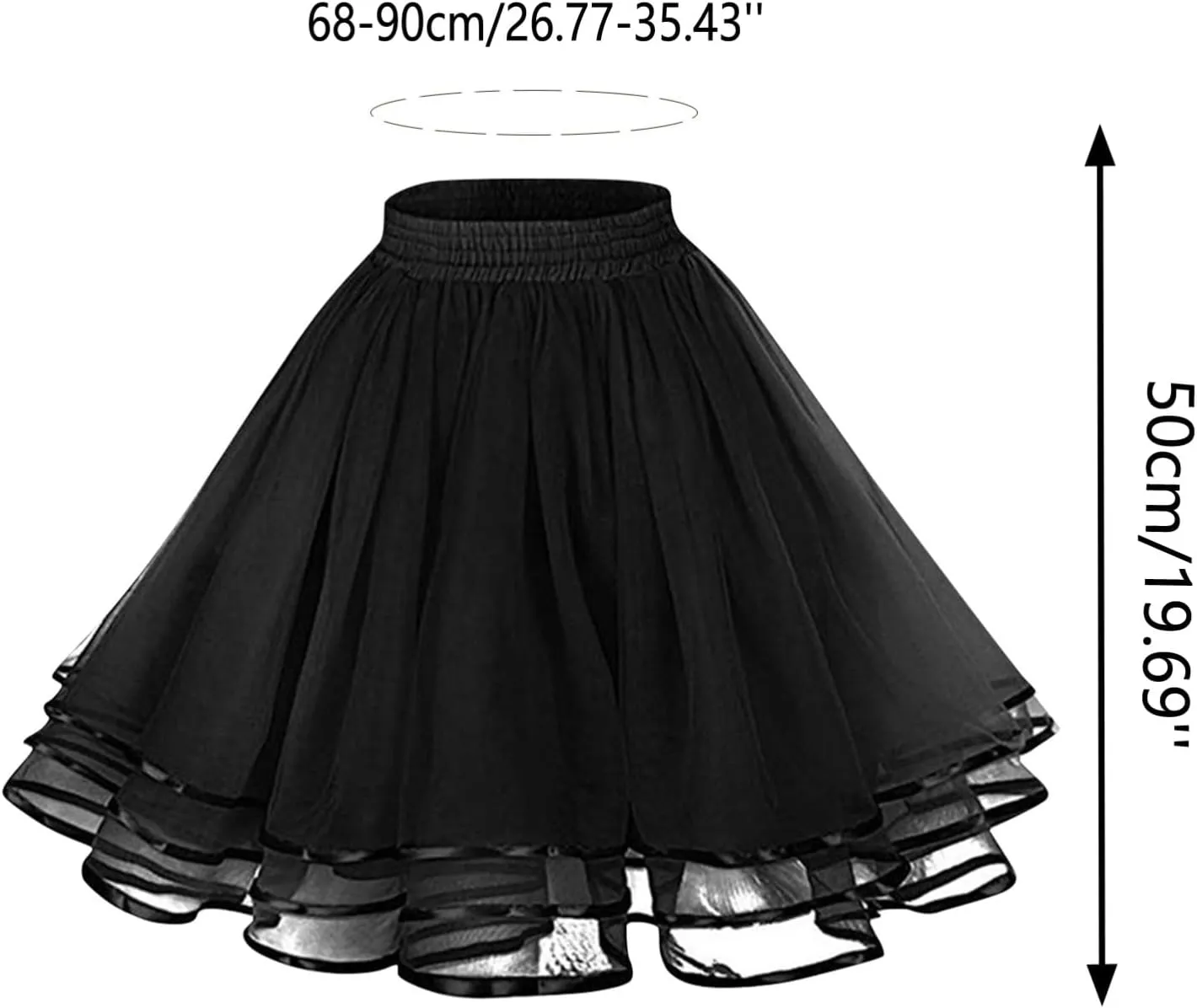 Women's 1950s Petticoat Skirts Tulle Midi Knee Length Skirt Costume Pleated Tulle Petticoat Tutu Puffy Tutu Skirt