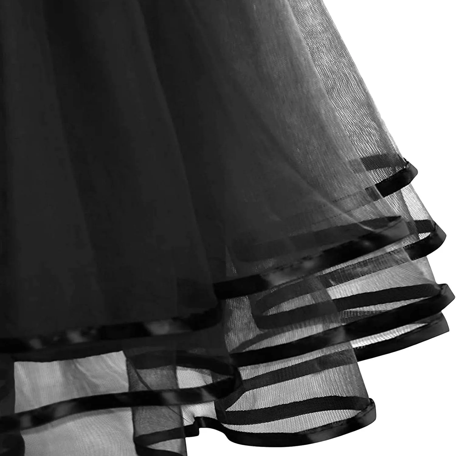 Women's 1950s Petticoat Skirts Tulle Midi Knee Length Skirt Costume Pleated Tulle Petticoat Tutu Puffy Tutu Skirt