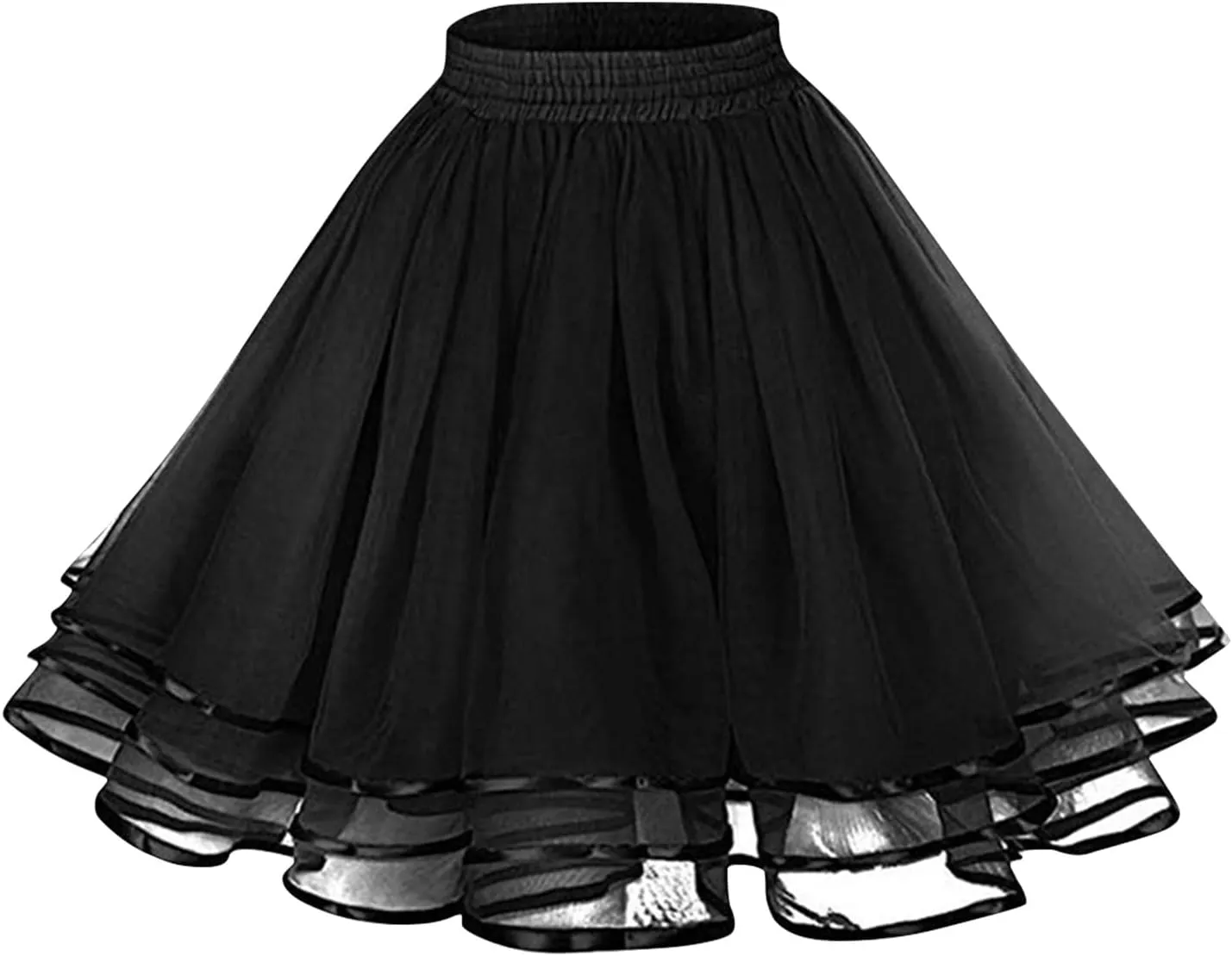 Women's 1950s Petticoat Skirts Tulle Midi Knee Length Skirt Costume Pleated Tulle Petticoat Tutu Puffy Tutu Skirt