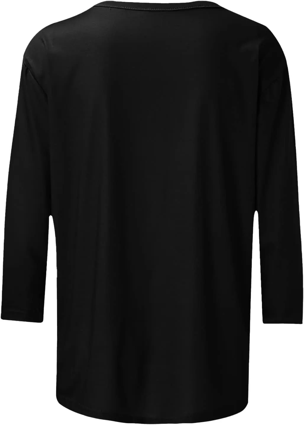 Womens 3/4 Sleeve T-Shirt Plain Pullover Tops Cozy Crewneck Casual Top Three Quarter Length Sleeve T Shirt Soft Basic Blouse
