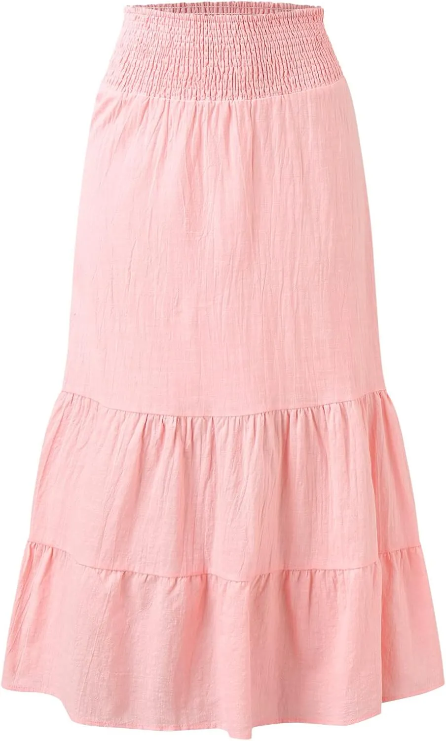 Womens Casual Fashion Stretch Skirt Womens Skirts Pleated A-Line Swing Skirt Vintage Irregular Midi Skirts