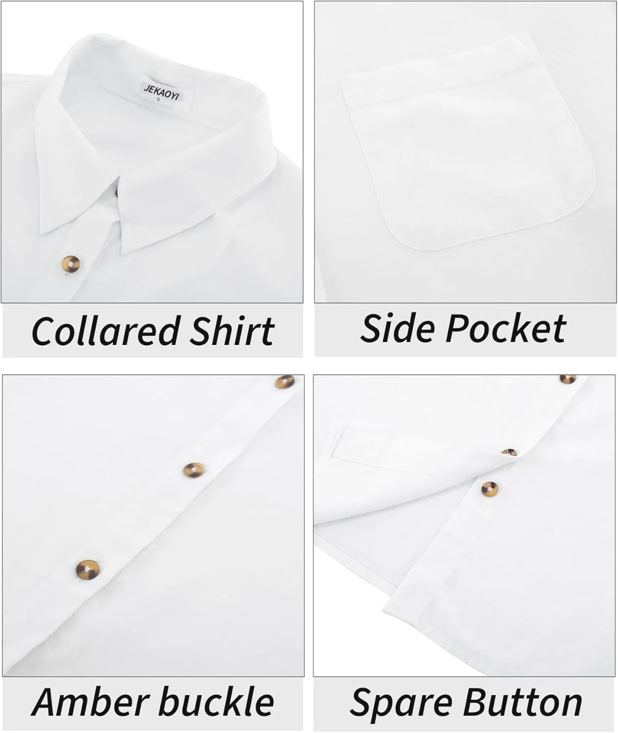 Womens Casual Linen Cotton Button Down Long Sleeve Shirts V-Neck Collared Work Summer Blouse Tops with Pockets