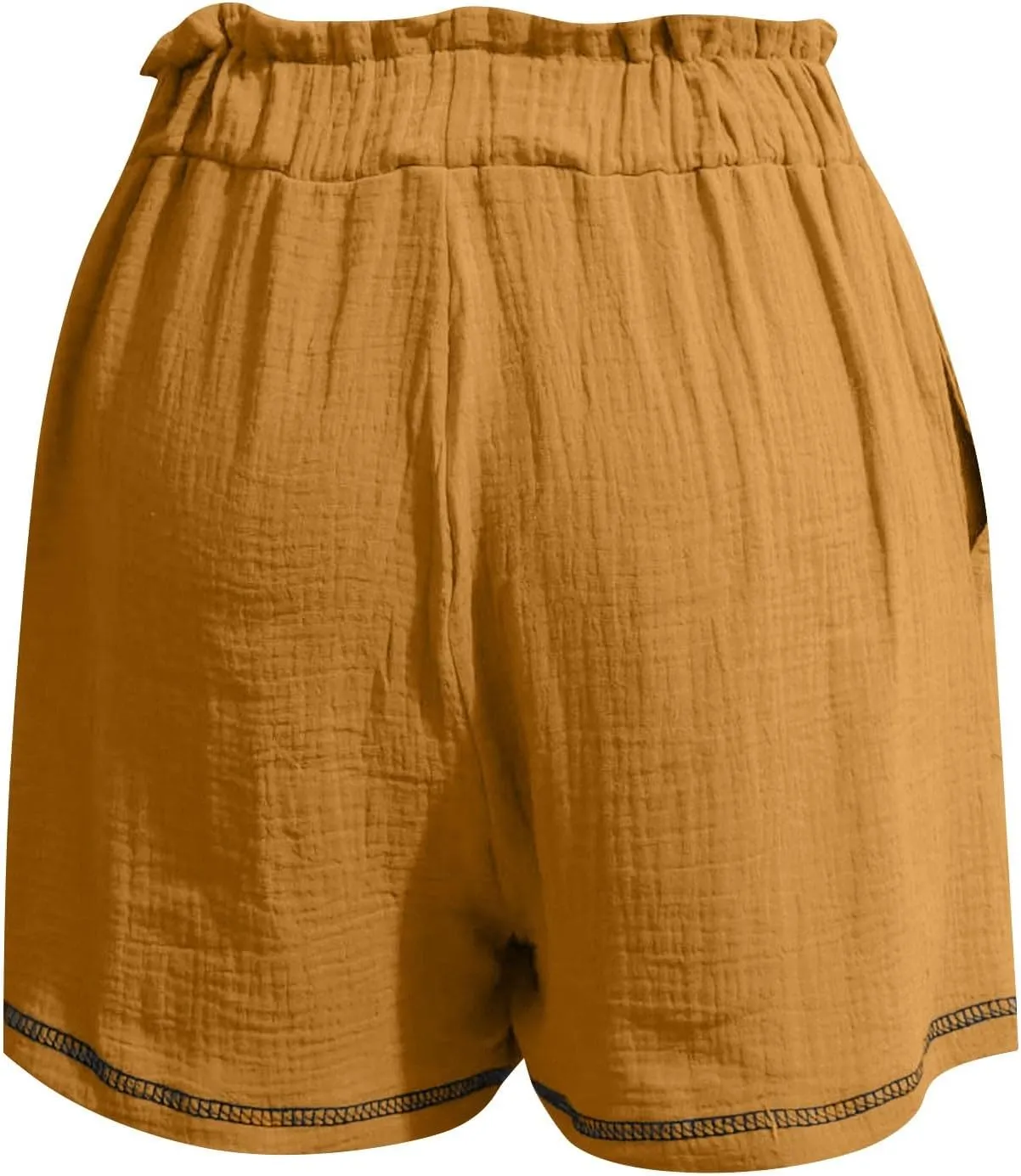 Womens Casual Shorts Cotton High Waist 2024 Solid Color Beach Cruise Shorts Comfy Loose Fit Summer Lounge Pants with Pockets