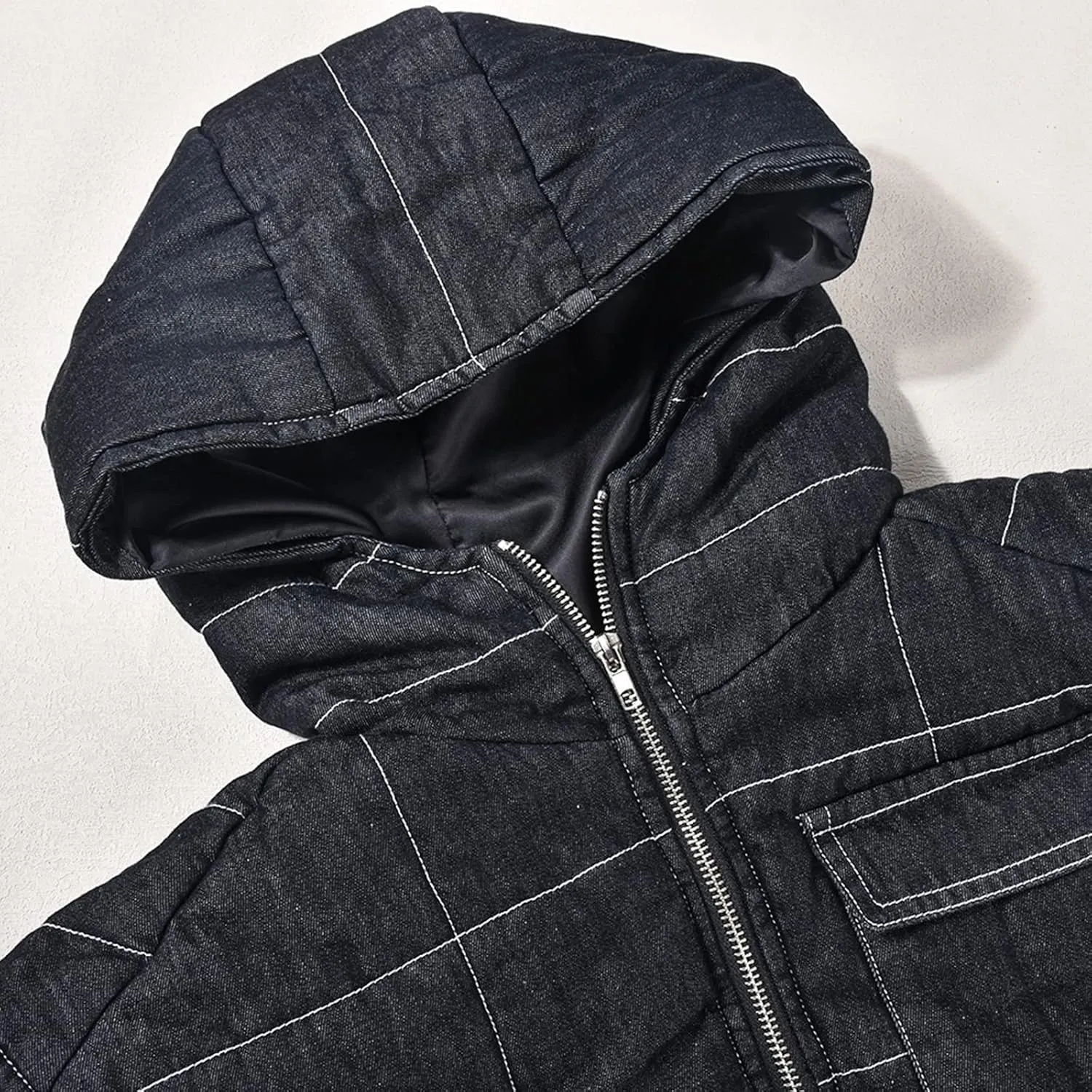 Womens Causal Sleeveless Hooded Denim Vest Zipper Padded Vest Relax Fit Jean Vest Outwear Cropped Vest Jacket
