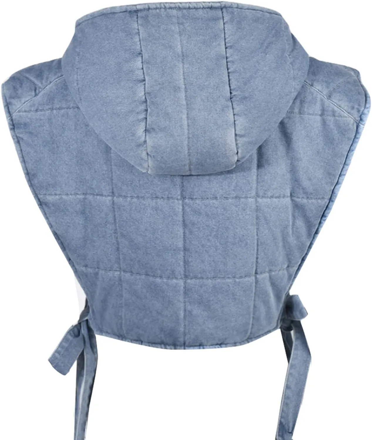 Womens Causal Sleeveless Hooded Denim Vest Zipper Padded Vest Relax Fit Jean Vest Outwear Cropped Vest Jacket