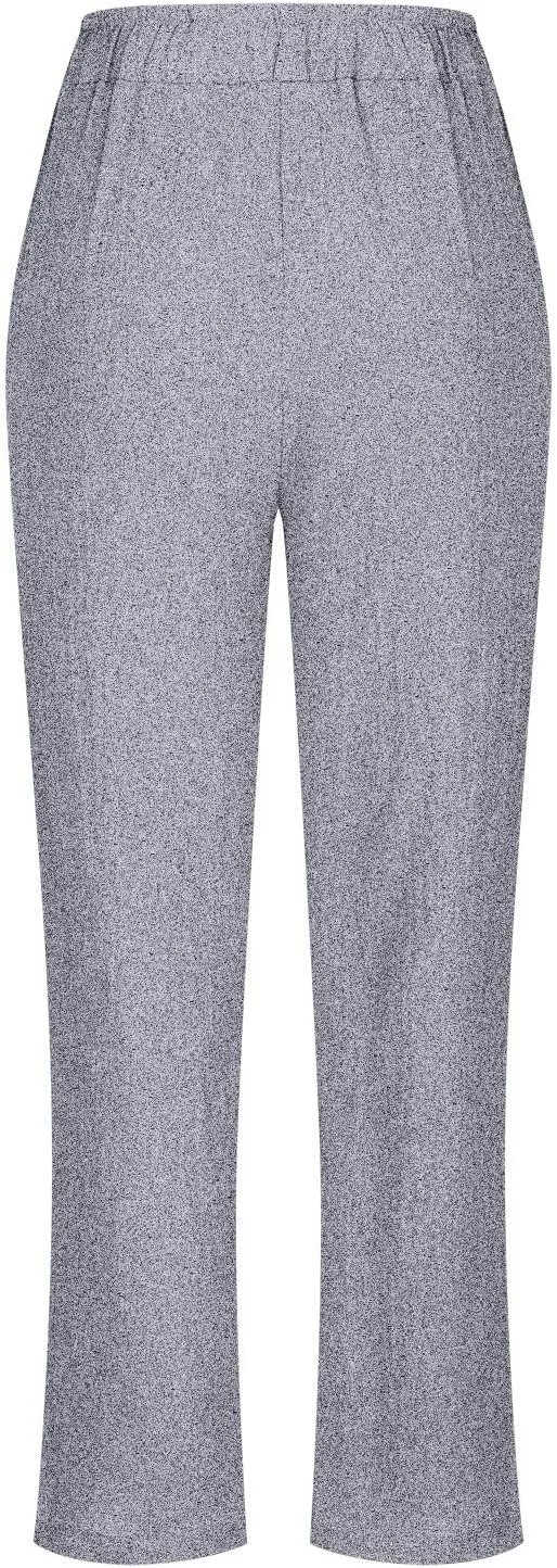 Womens Cotton Linen Pants Plus Size Loose Casual Pocket Straight Leg Pants Summer Comfy Breathable Trousers