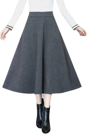 Women's Elastic High Waist Midi Knee Length Pencil Skirt for Women Pleated Cheer Skirt Spring Dresses Midi Skirts