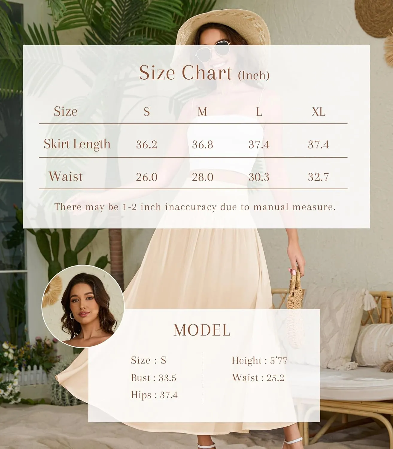 Women's Elastic High Waisted Midi Skirts with Pockets Trendy A-Line Flowy Swing Basic Skirt