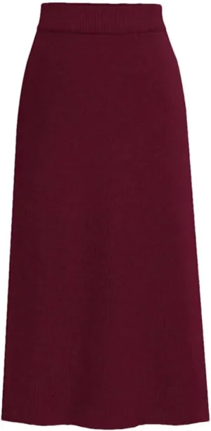 Womens Knit Pencil Skirt High Waist Skirts Knited Split Midi Skirt for