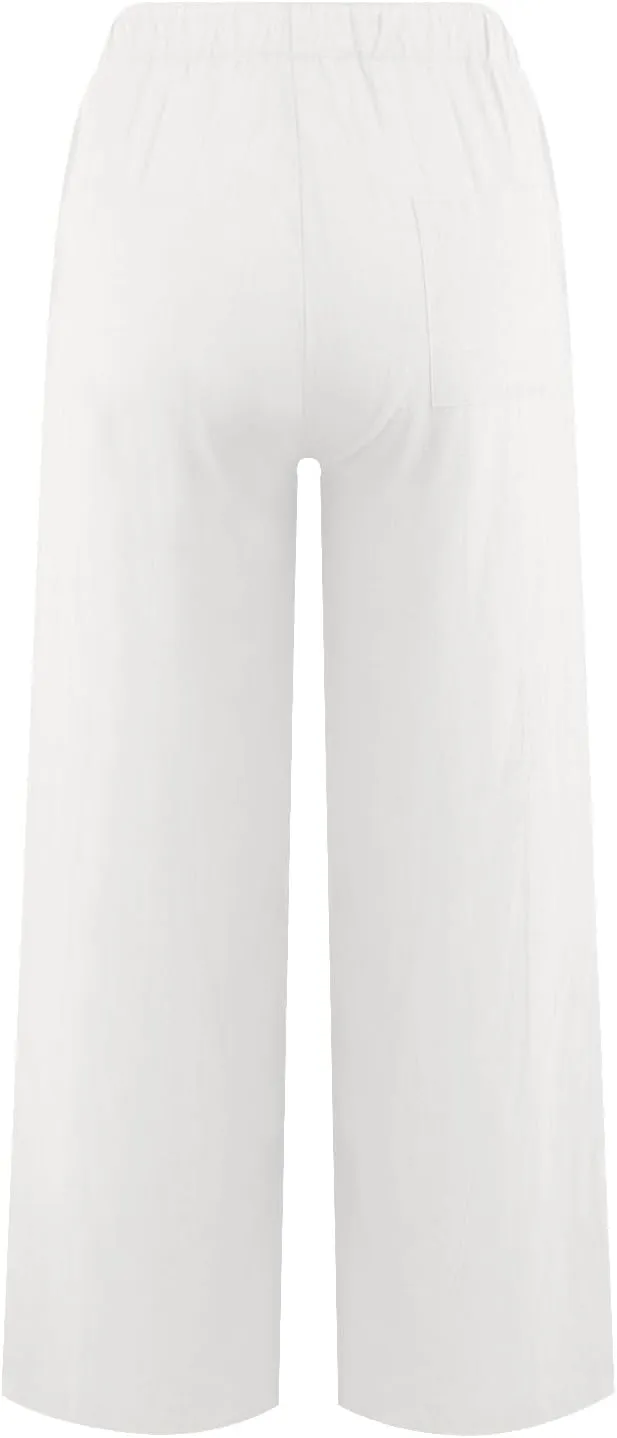 Womens Linen Pants Casual Summer Loose Beach Solid Color Plus Size High Waist Linen Pants Plus Size Trousers with Pockets