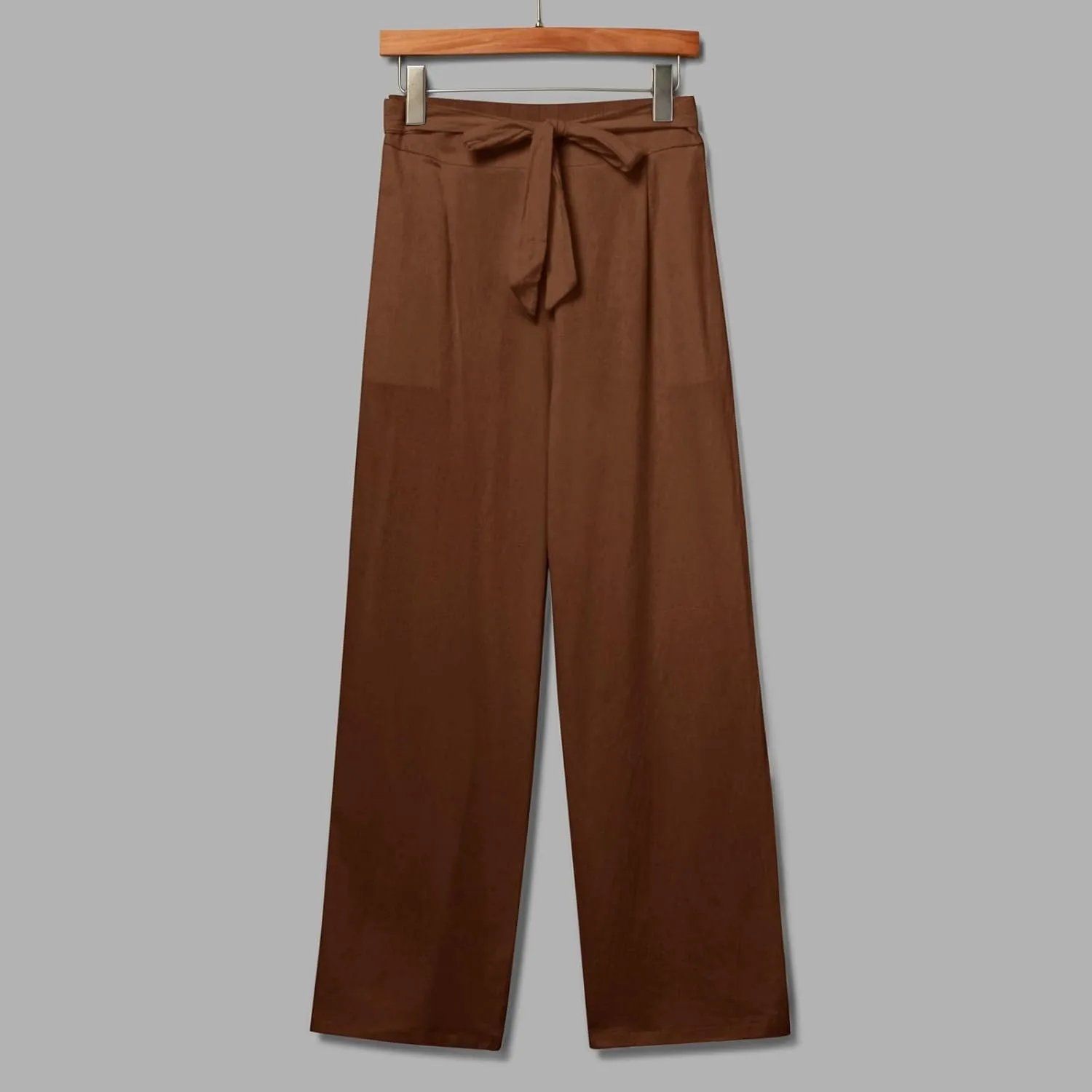 Womens Linen Summer Flowy Pants Elastic Waist Lounge Pants Slim Fit Trouser Travel