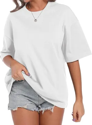 Womens Men Fashion Oversized T Shirts Loose Fit Crewneck Short Sleeve Tops Summer Casual Blouse Basic Solid Tee