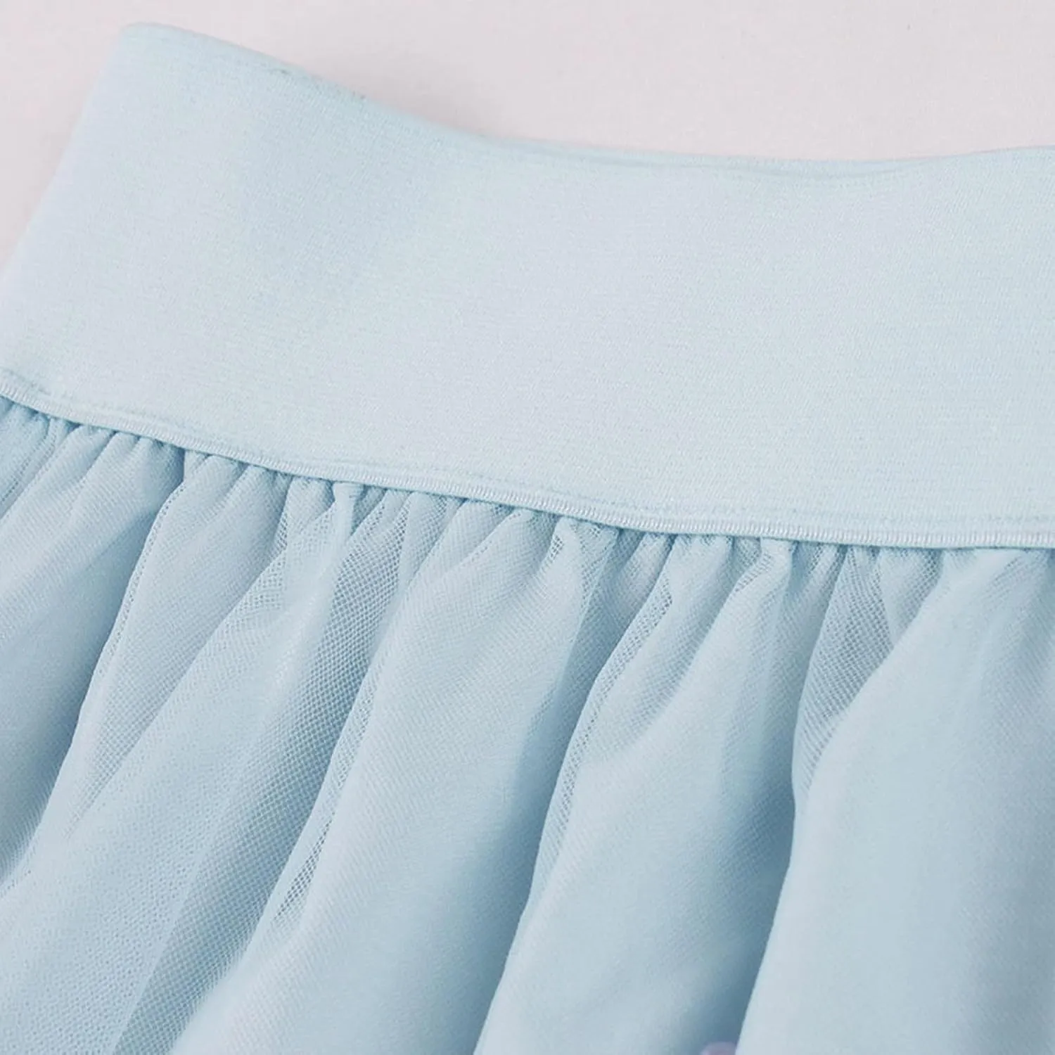 Women's Midi Tulle Skirt High Waist Fairy Mesh Skirts Elegant Layered Flowy A Line Skirt Fashion Casual Tutu Skirt