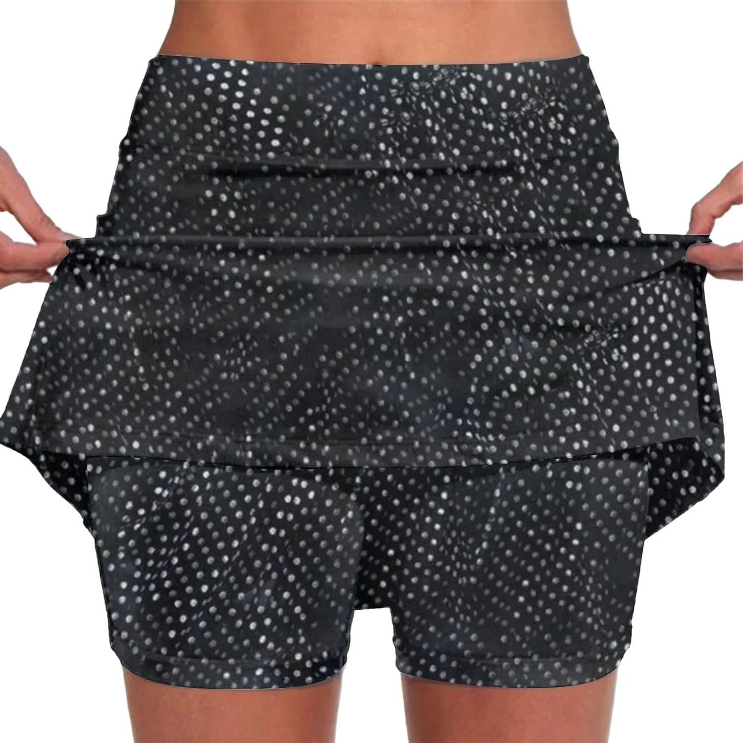 Womens Mini Skirts 2 in 1 Polka Dot Printed Running Tennis Skort 2024 Summer Sexy Skinny Athletic Golf Inner Shorts Plus Size