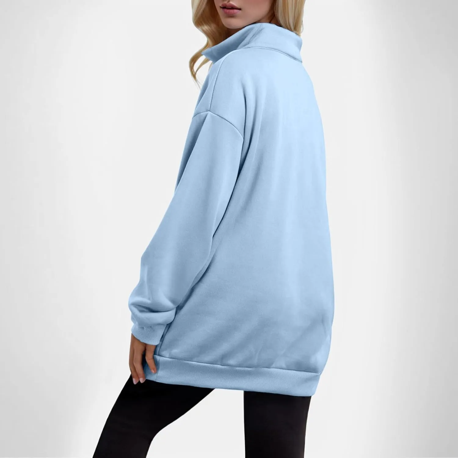 Womens Oversized Sweatshirts Half Zip Pullover Long Sleeve Fall Tops Fashion 2023 Y2k Quarter Zipper Shirt Blouse