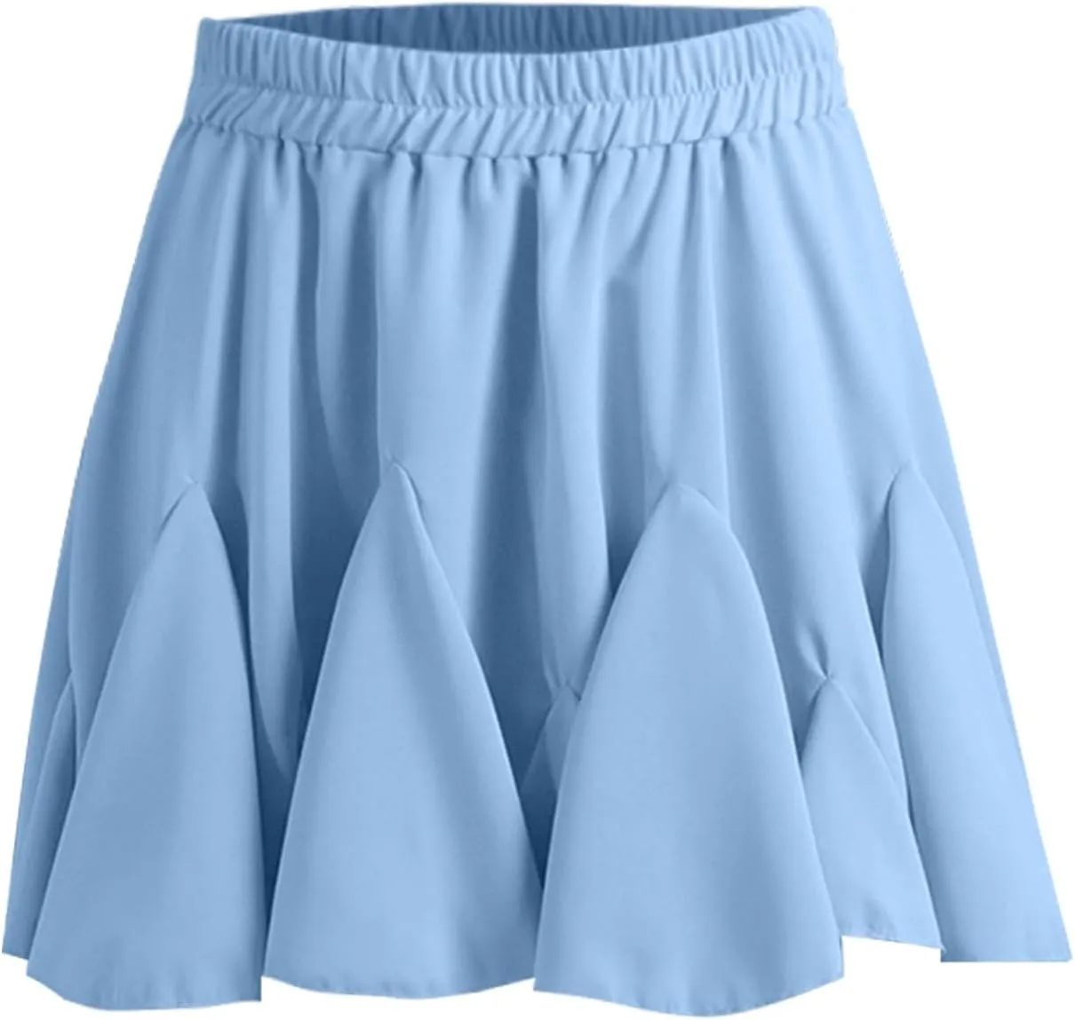 Women's Pleated Skirt Basic Casual High Waisted Summer Beach Vacation Skirts Solid Color Mini Skorts