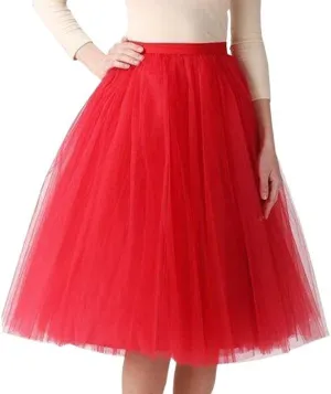 Womens Skirt Pleated Princess Mesh Skirt Dancing Skirt Thin Women's Sexy Skirts Puffy Skirts Midi Skirts for