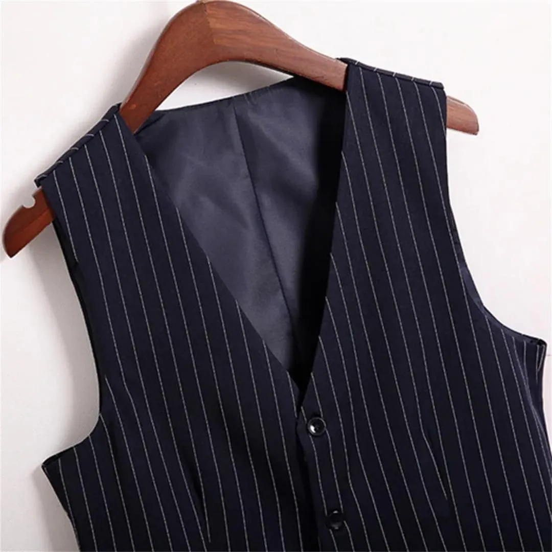 Women'S Striped Formal VeSt V Neck BuSineSS CaSual VeSt Regular Fit VeSt Top