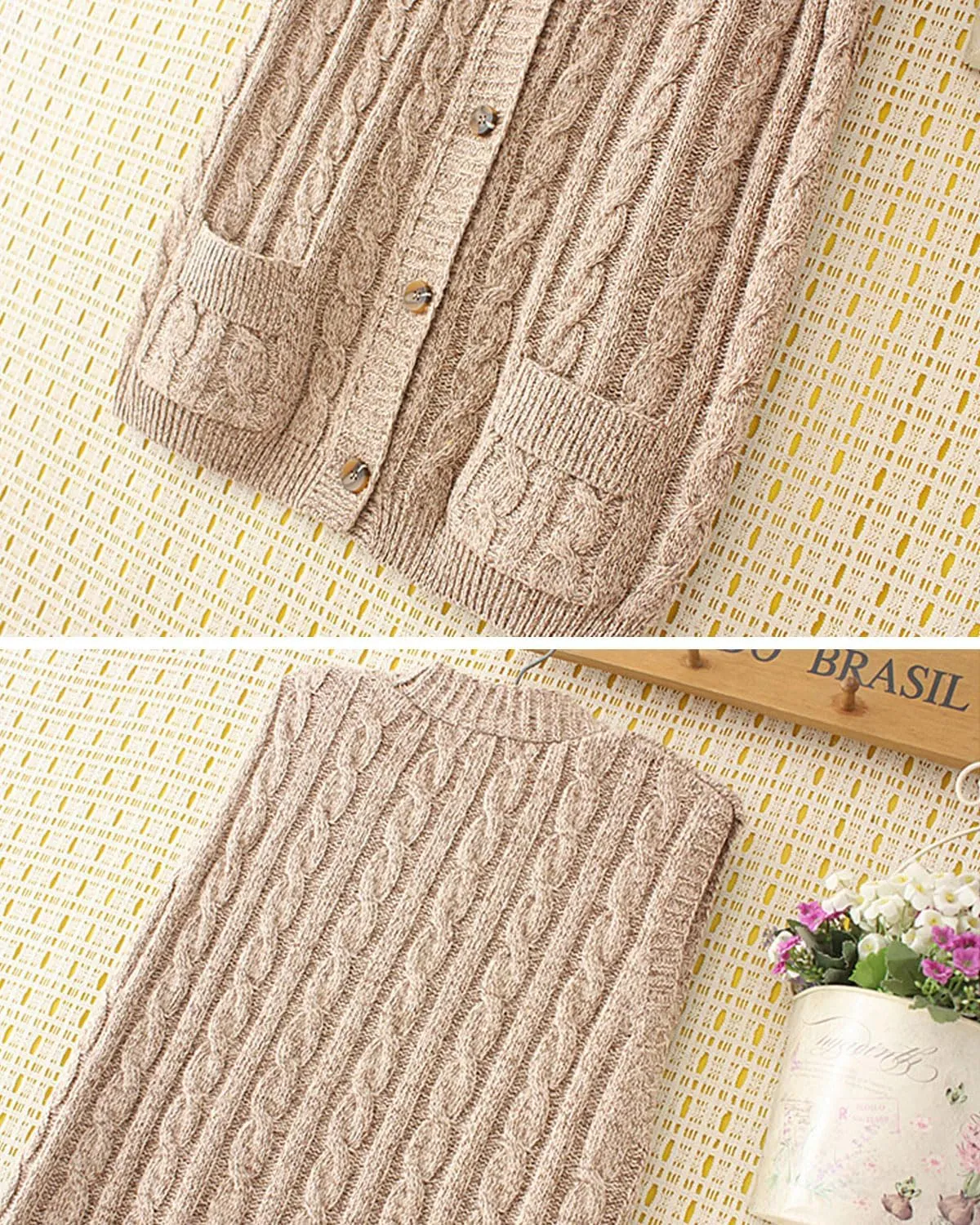 Women's Sweater Vest Sleeveless Button Down Knitted Cardigan Outwear with Pockets