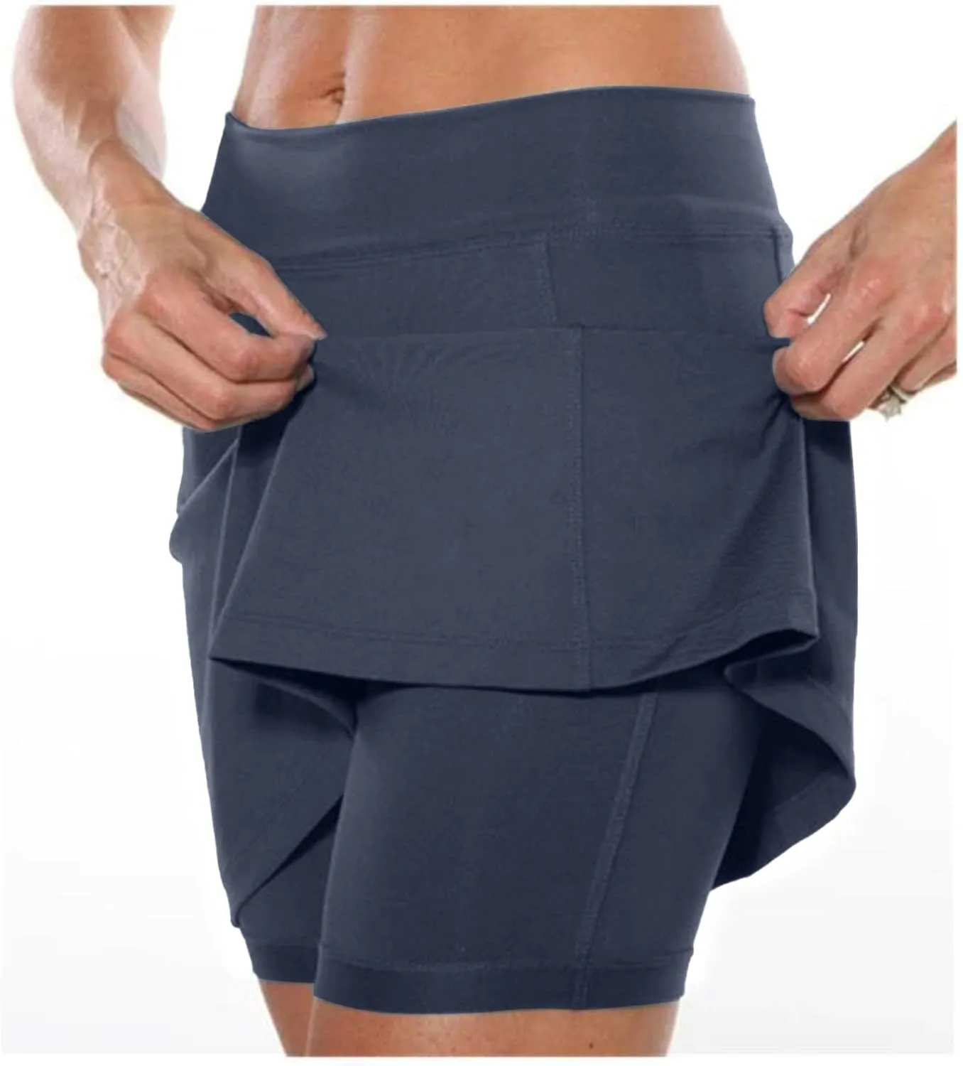 Women's Tennis Skirts Fashion Stretchy High Waist Golf Inner Shorts Sports Plus Size Solid Running Workout Athletic Skorts