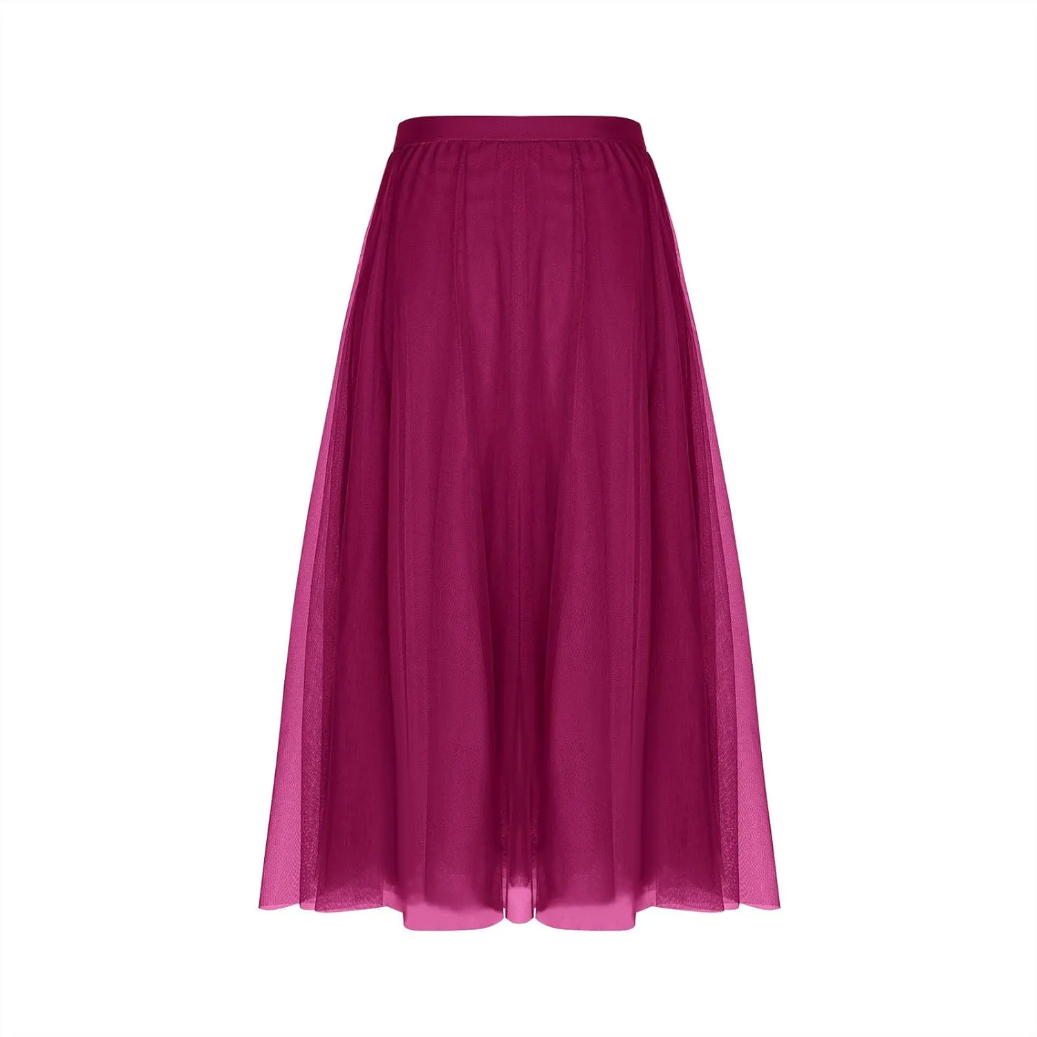 Womens Tulle Skirt Elegant Pleated Skirt for Women Midi Length Elastic Waist Skirts Party Evening A Line Tutu Skirts