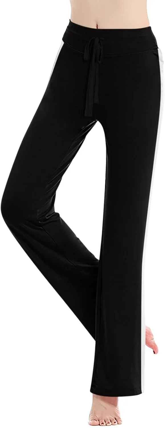 Womens Wide Leg Flare Yoga Pants High Waist Tummy Control Trousers Casual Comfy Loose Stretchy Soft Modal Lounge Pants