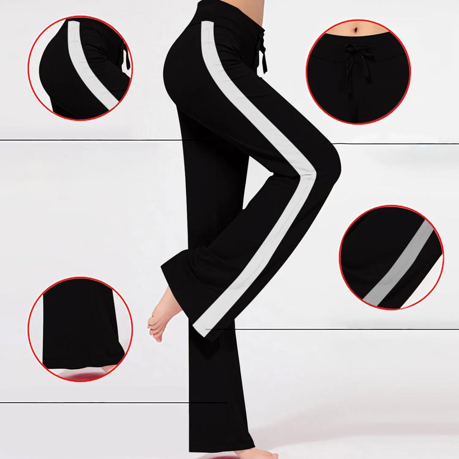 Womens Wide Leg Flare Yoga Pants High Waist Tummy Control Trousers Casual Comfy Loose Stretchy Soft Modal Lounge Pants