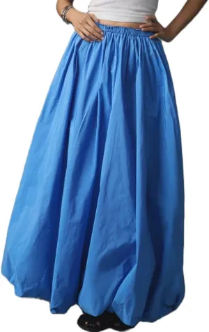 Y2k Bubble Maxi Skirt for Women Boho High Elastic Waist A Line Pleated Long Skirt Ruffle Smocked Midi Skirt