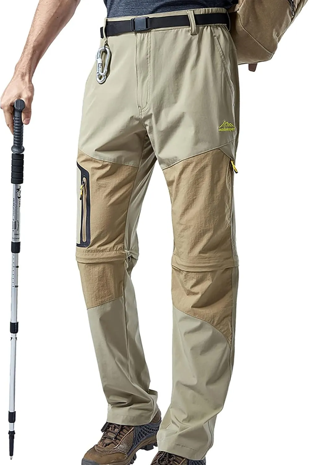 Ymosrh Khaki Jeans for Men are Thickened with Velvet, Outdoor Mountaineering, Multi Pocket Long Pants Mens Stretch