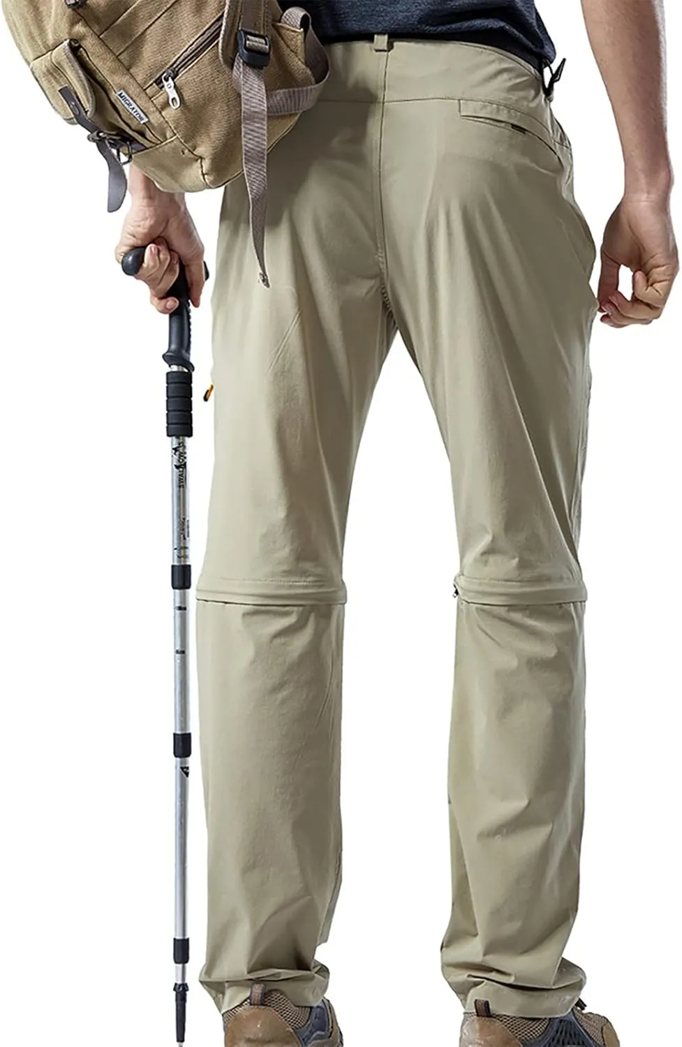 Ymosrh Khaki Jeans for Men are Thickened with Velvet, Outdoor Mountaineering, Multi Pocket Long Pants Mens Stretch