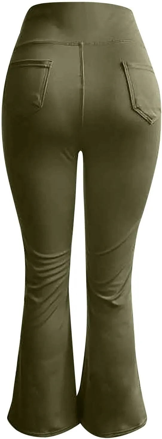 Yoga Pants Women High Waist Elastic Trousers Workout Trousers Work Pants Flare Leggings Bell Bottom Pant 2025