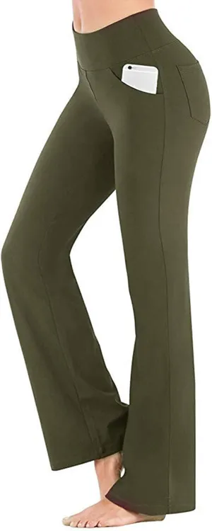 Yoga Pants Women High Waist Elastic Trousers Workout Trousers Work Pants Flare Leggings Bell Bottom Pant 2025