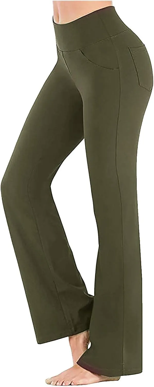 Yoga Pants Women High Waist Elastic Trousers Workout Trousers Work Pants Flare Leggings Bell Bottom Pant 2025