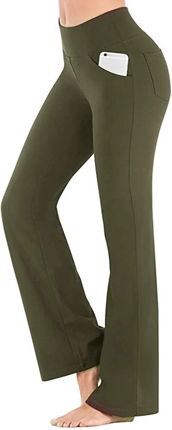 Yoga Pants Women High Waist Elastic Trousers Workout Trousers Work Pants Flare Leggings Bell Bottom Pant 2025