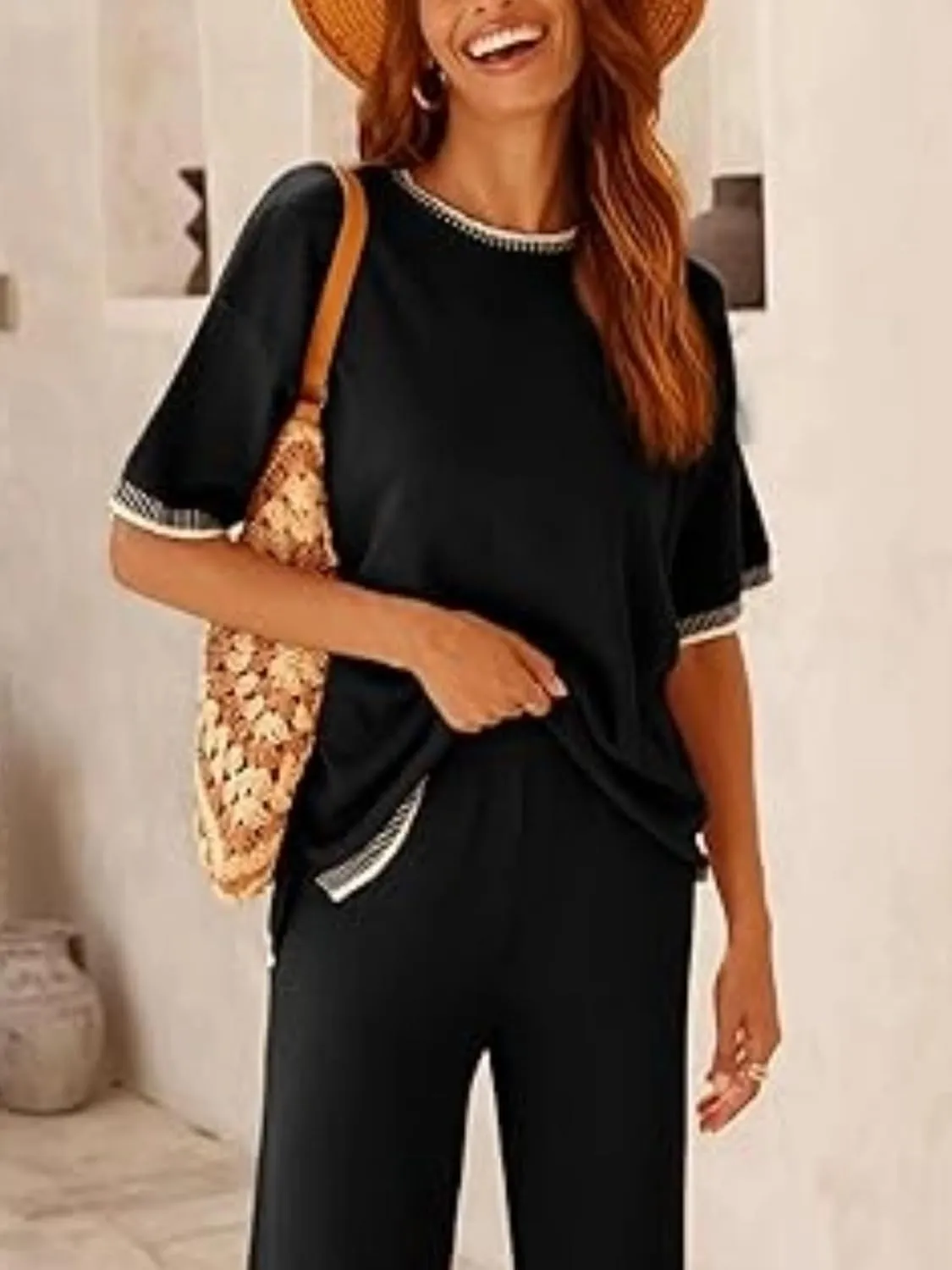Zeagoo Womens Short Sleeve Sweaters Tops Knit Crewneck Loose Lightweight Summer Pullover Blouse Basic Casual Work Shirt