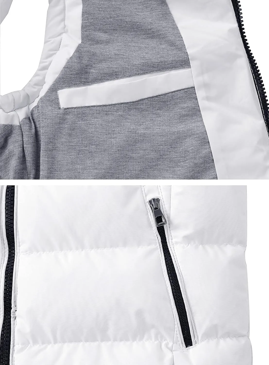 ZSHOW Men's Puffer Vest Removable Hooded Vest Outdoor Winter Vest