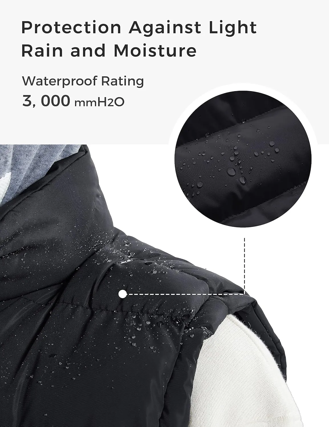 ZSHOW Men's Puffer Vest Removable Hooded Vest Outdoor Winter Vest