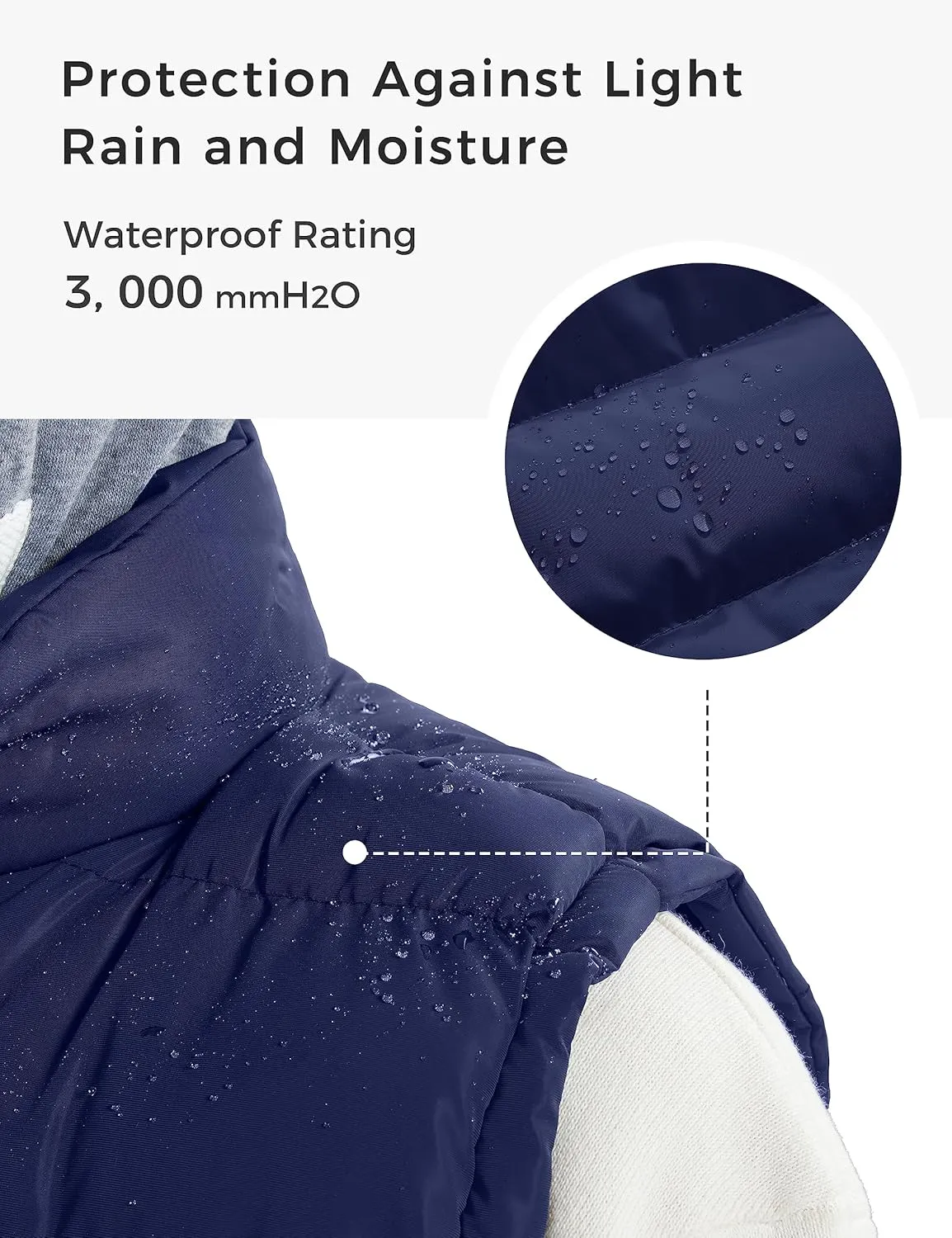 ZSHOW Men's Puffer Vest Removable Hooded Vest Outdoor Winter Vest