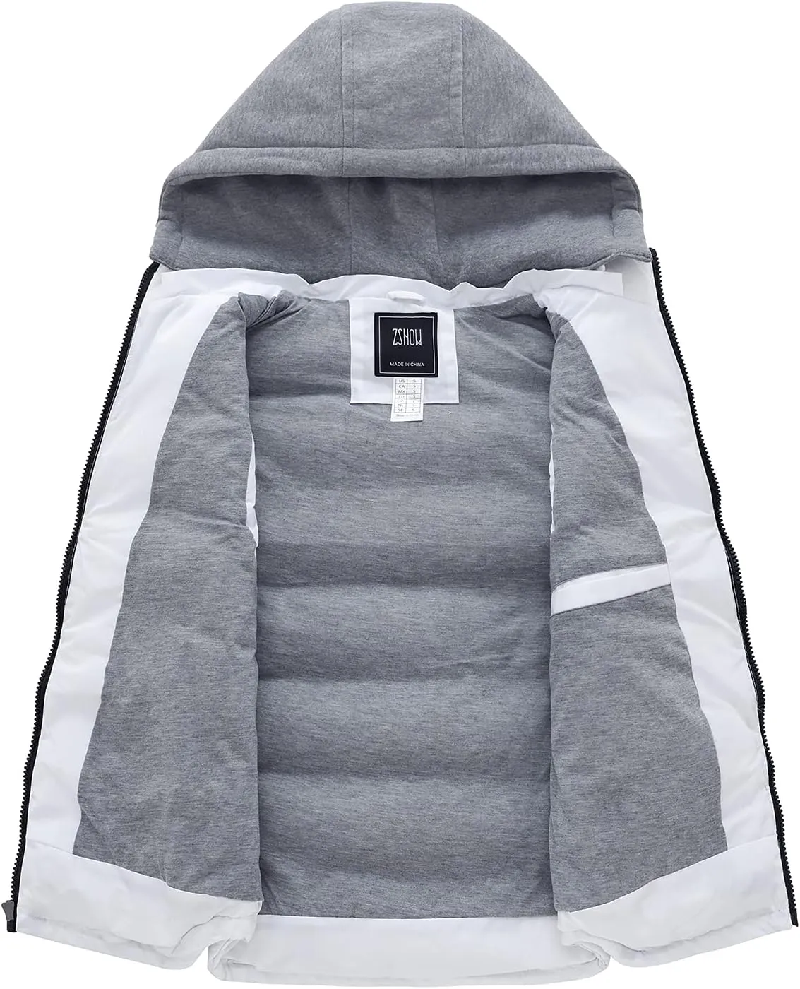 ZSHOW Men's Puffer Vest Removable Hooded Vest Outdoor Winter Vest