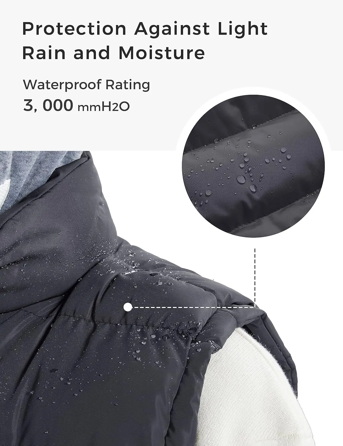 ZSHOW Men's Puffer Vest Removable Hooded Vest Outdoor Winter Vest