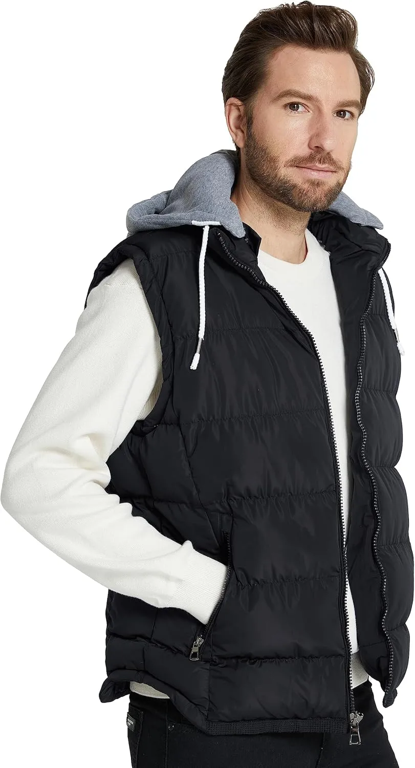 ZSHOW Men's Puffer Vest Removable Hooded Vest Outdoor Winter Vest