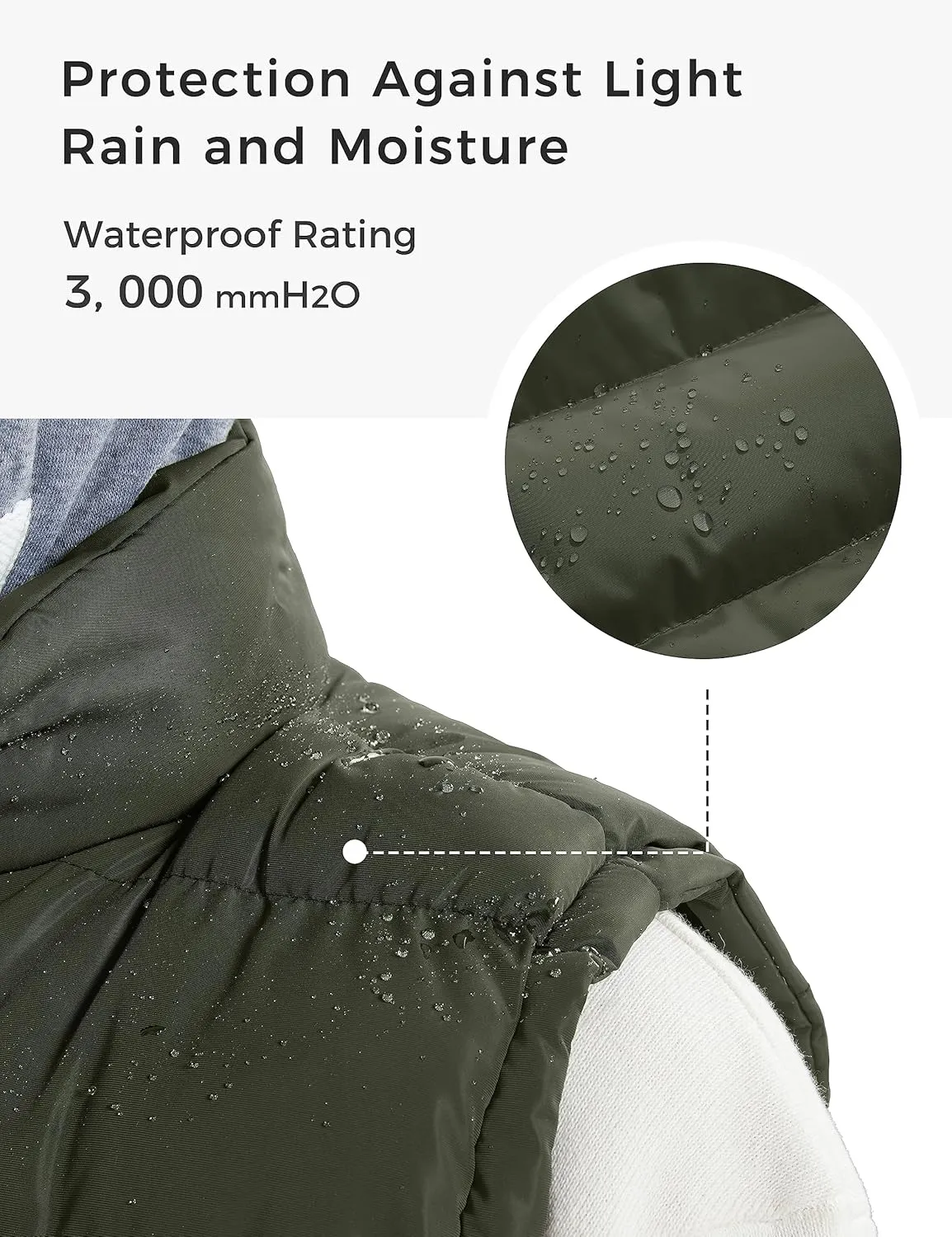 ZSHOW Men's Puffer Vest Removable Hooded Vest Outdoor Winter Vest