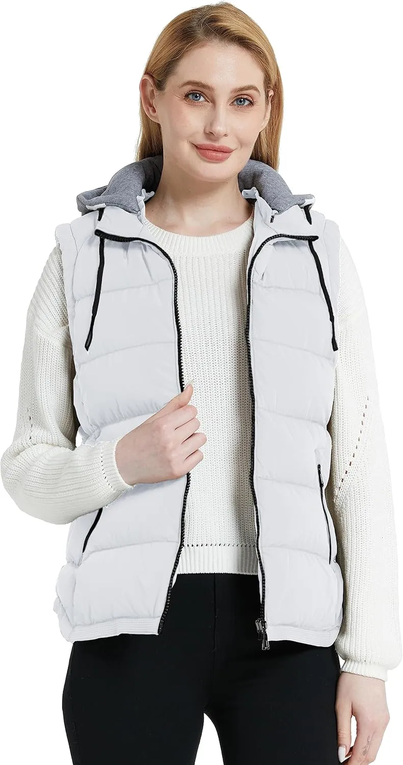 ZSHOW Women's Outerwear Vest Hooded Puffer Vest Padded Winter Vest Jacket