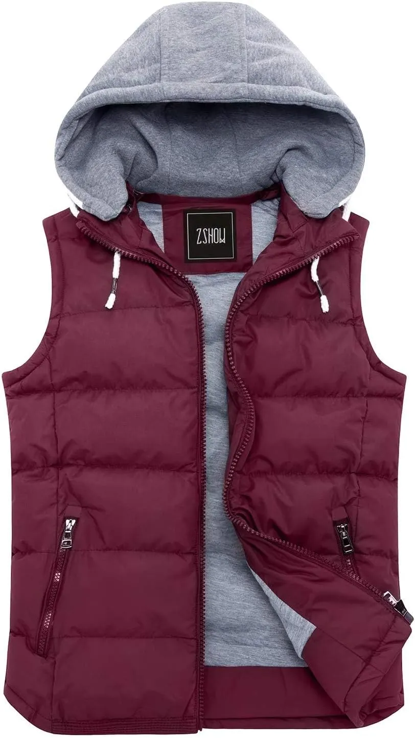 ZSHOW Women's Outerwear Vest Hooded Puffer Vest Padded Winter Vest Jacket